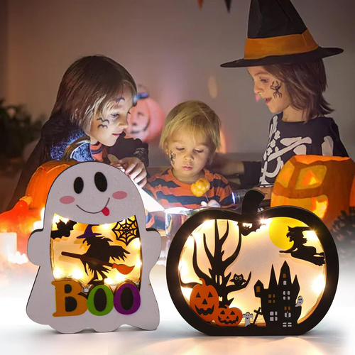 Final 3 Hours: 60%OFF🔥🧙Handmade Halloween Wooden Lighted Pumpkin for Tabletop