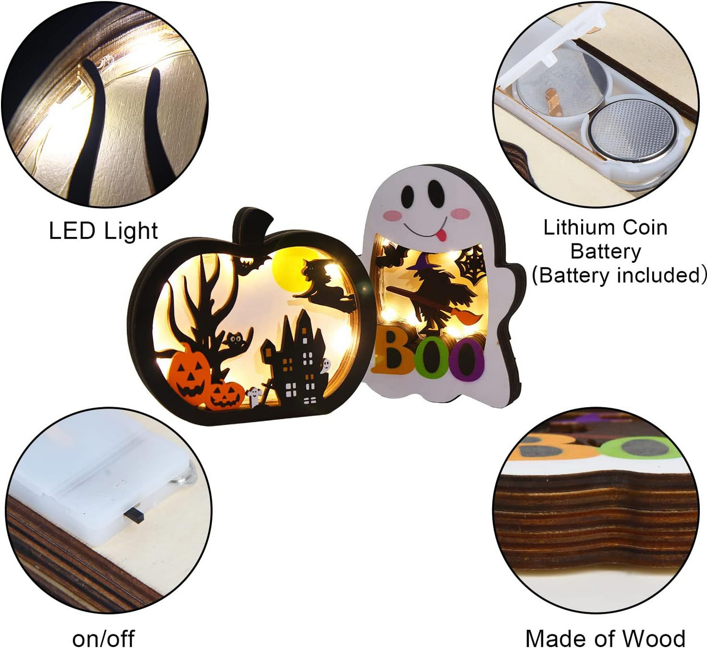 Final 3 Hours: 60%OFF🔥🧙Handmade Halloween Wooden Lighted Pumpkin for Tabletop