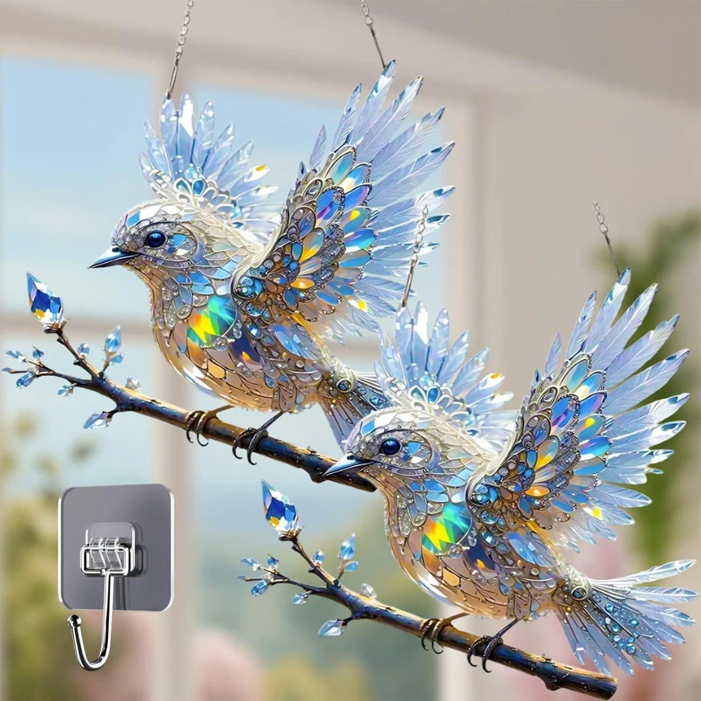 ✨3D Crystal Sky Spirit Bluebird Stained Art Ornament🐦