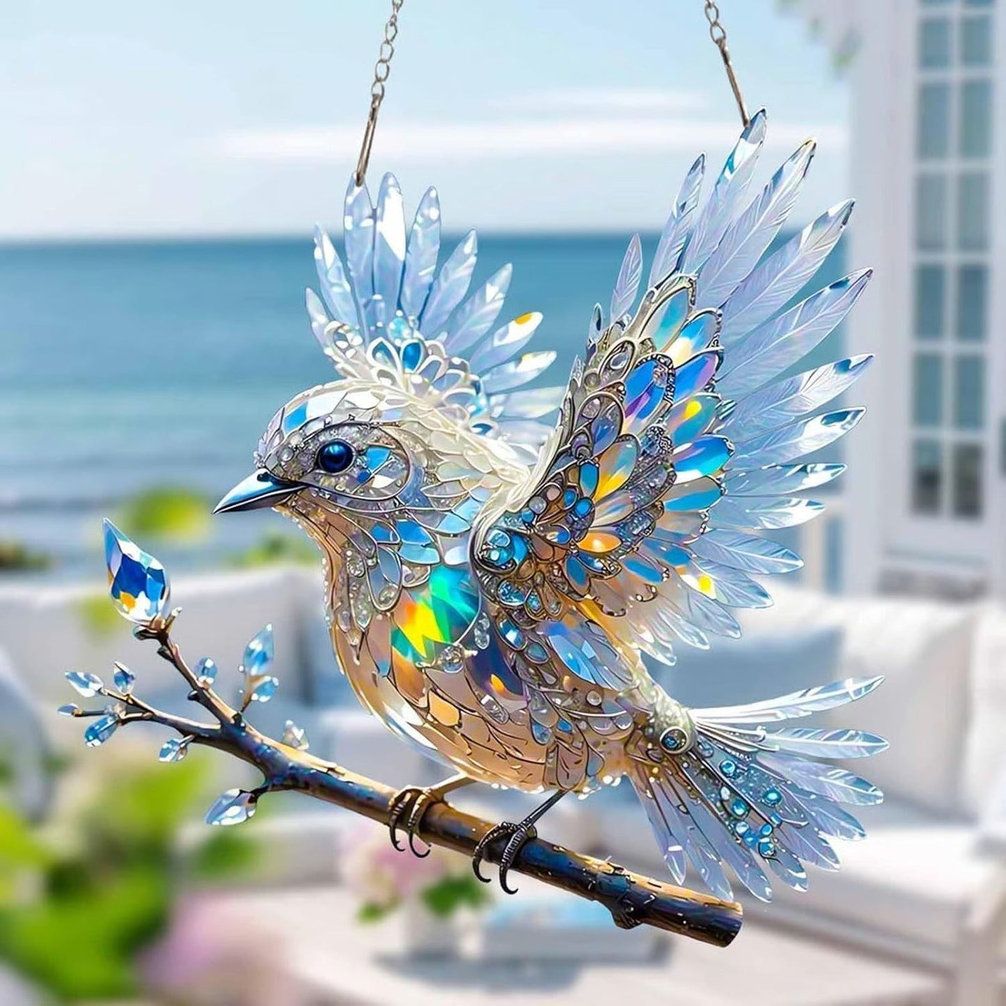 ✨3D Crystal Sky Spirit Bluebird Stained Art Ornament🐦